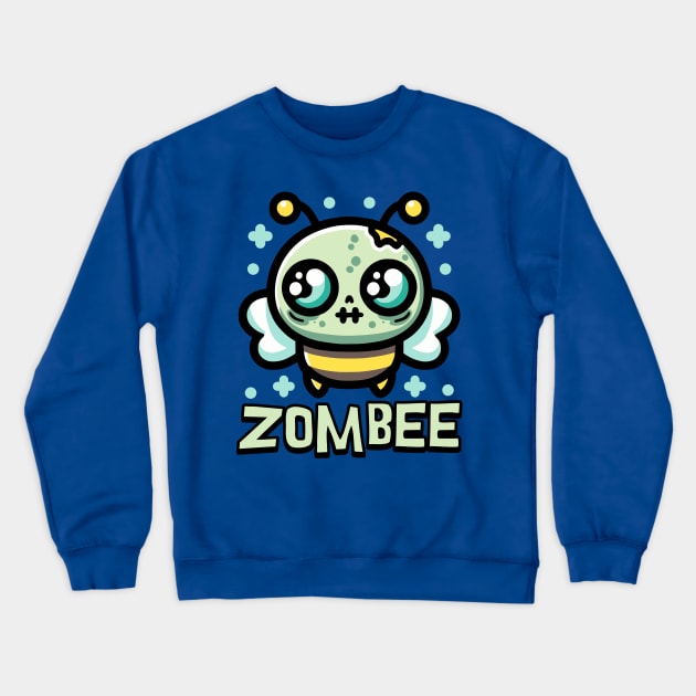 Zombee! Cute Zombie Bee Pun Crewneck Sweatshirt by Cute And Punny